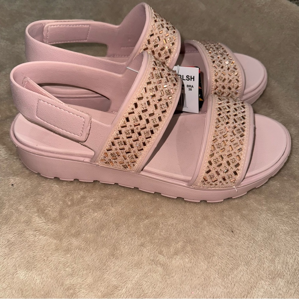 SKECHERS Foamies Arch Fit Footsteps with Rhinestone Bling  Women’s Sandals Sz 9
